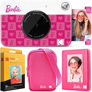 imageKodak x Barbie Printomatic FullColor Instant Print Digital Camera Barbie Starter Bundle Signature Style Barbie Deluxe Camera Case  Zink Paper 20 SheetsIconic Style