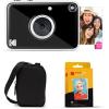 imageKodak Printomatic Instant Print Digital Camera Starter Bundle  Carrying Case  Zink 20pk StickyBack Photo Paper  10MP FullColor Photos GB LED Status Indicator  Black