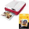 imageKodak Smile Classic Digital Instant Camera with Bluetooth Red w 10 Pack of 35x425 inch Premium Zink Print Photo PaperRed