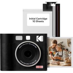 imageKODAK Mini Shot 4 ERA 4PASS 2in1 Instant Camera and Photo Printer 4x4 Black Camera  10 SheetsBlack