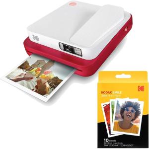 imageKodak Smile Classic Digital Instant Camera with Bluetooth Red w 10 Pack of 35x425 inch Premium Zink Print Photo PaperRed